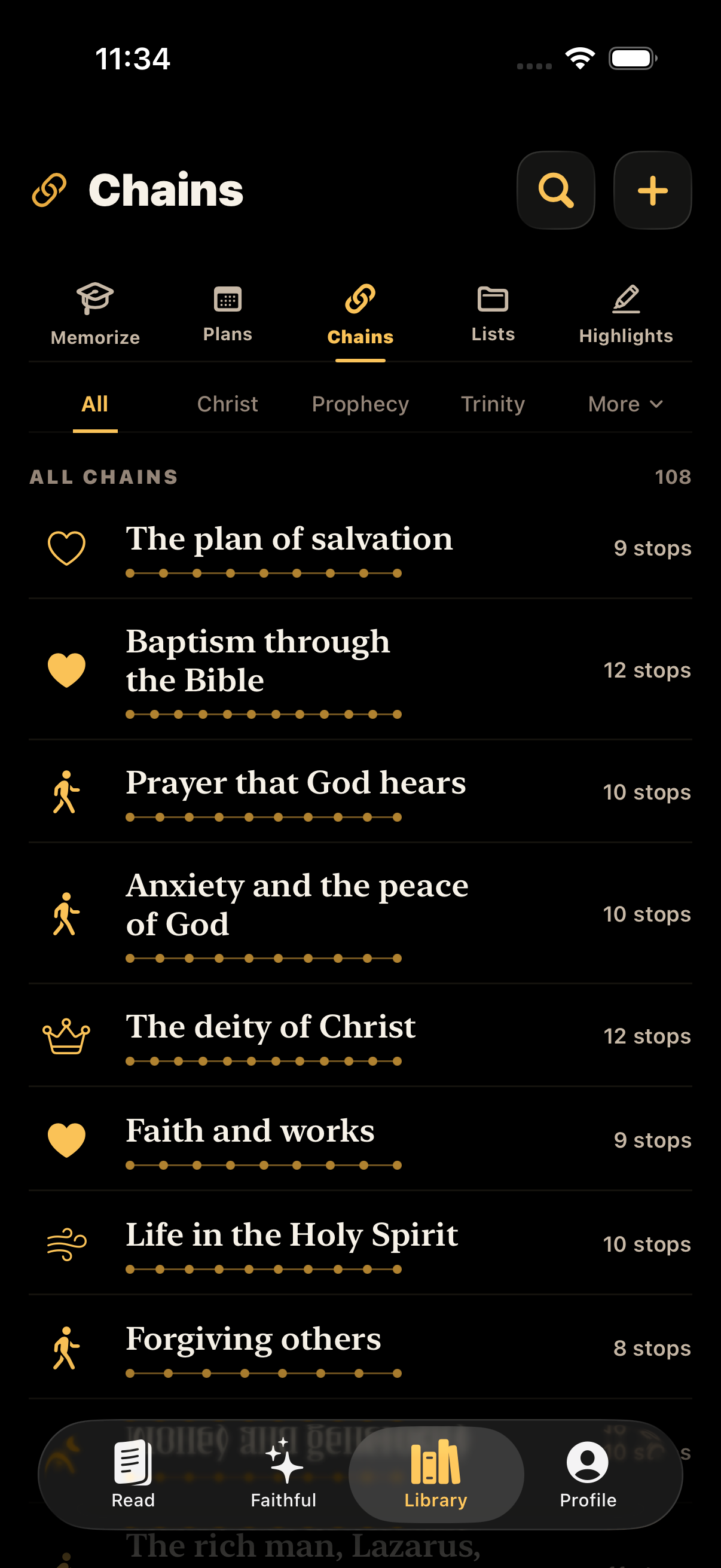 Scripture study chains